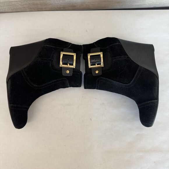 Tory Burch Adrienne Black Suede Wedge Heel Chelsea Ankle Boot Women 6 M Chic - Picture 5 of 12